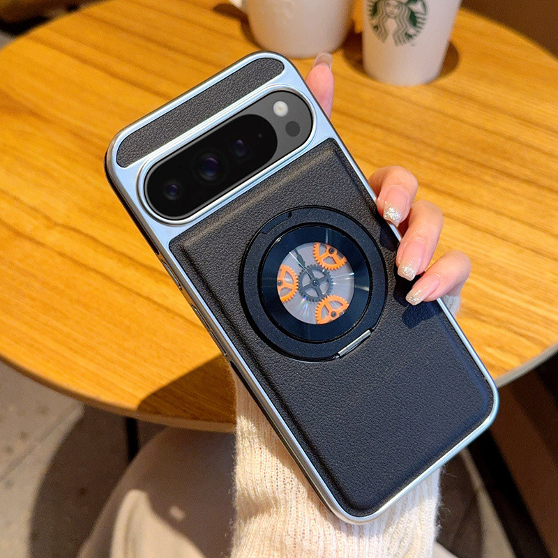 For Google Pixel 8 9 10 Pro XL 9A Magnetic rotatable Kickstand Gear relieve stress Hybrid TPU+PC PU 
