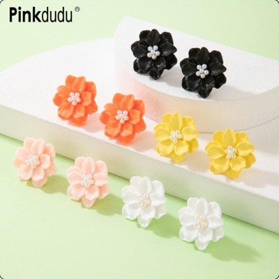 Pinkdudu Nhựa Ngọt Hoa Nhựa Hạt Bông Tai Hợp Thời Trang Thanh Lịch Thả Bông Tai Nữ Trang Sức PD2269
