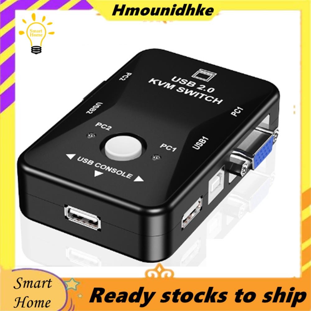 USB 2.0 KVM Chuột Switching Bàn Phím VGA Splitter Box Sharing Switch USB KVM Switch 2 Cổng VGA SVGA 