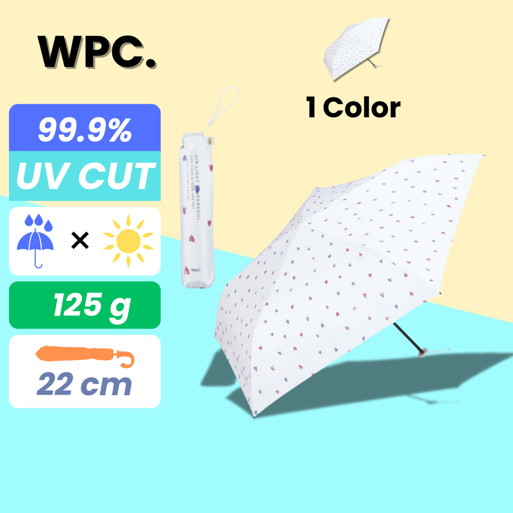 Wpc. 2025 Lightweight Watercolor Heart Mini Umbrella UV Protection 99.9% UPF50 Plus Folding Umbrella