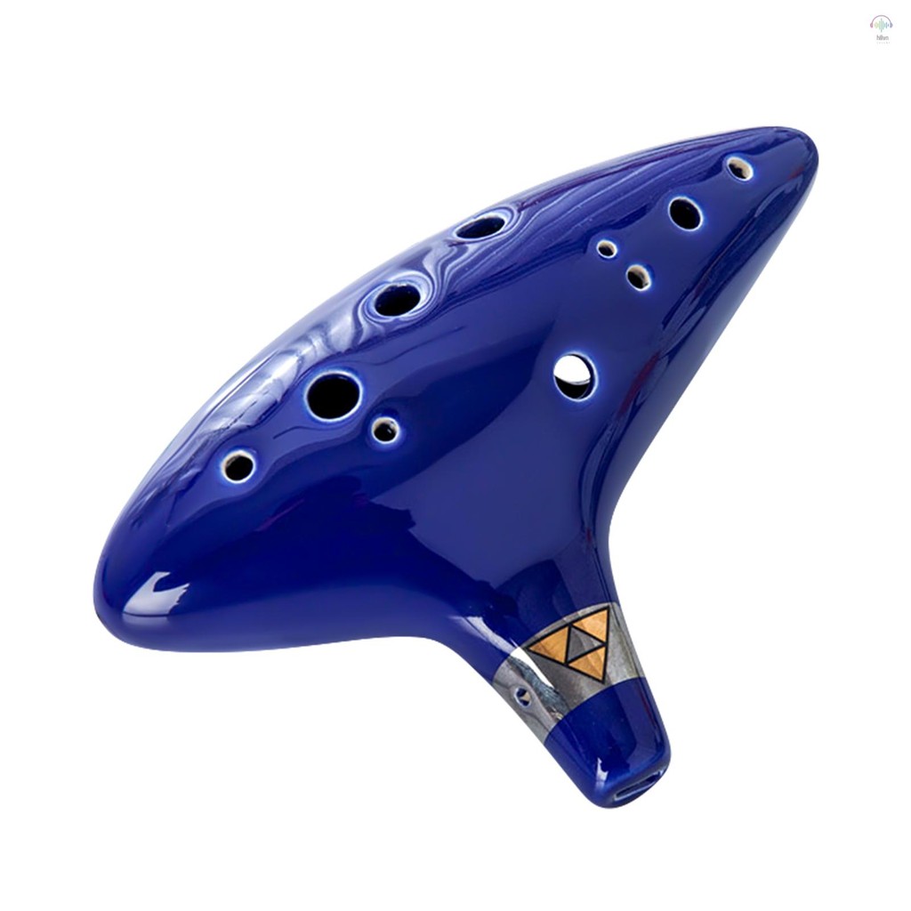 Hilivn) Nhạc cụ di động Alto C Ocarina 12 lỗ có túi bảo vệ