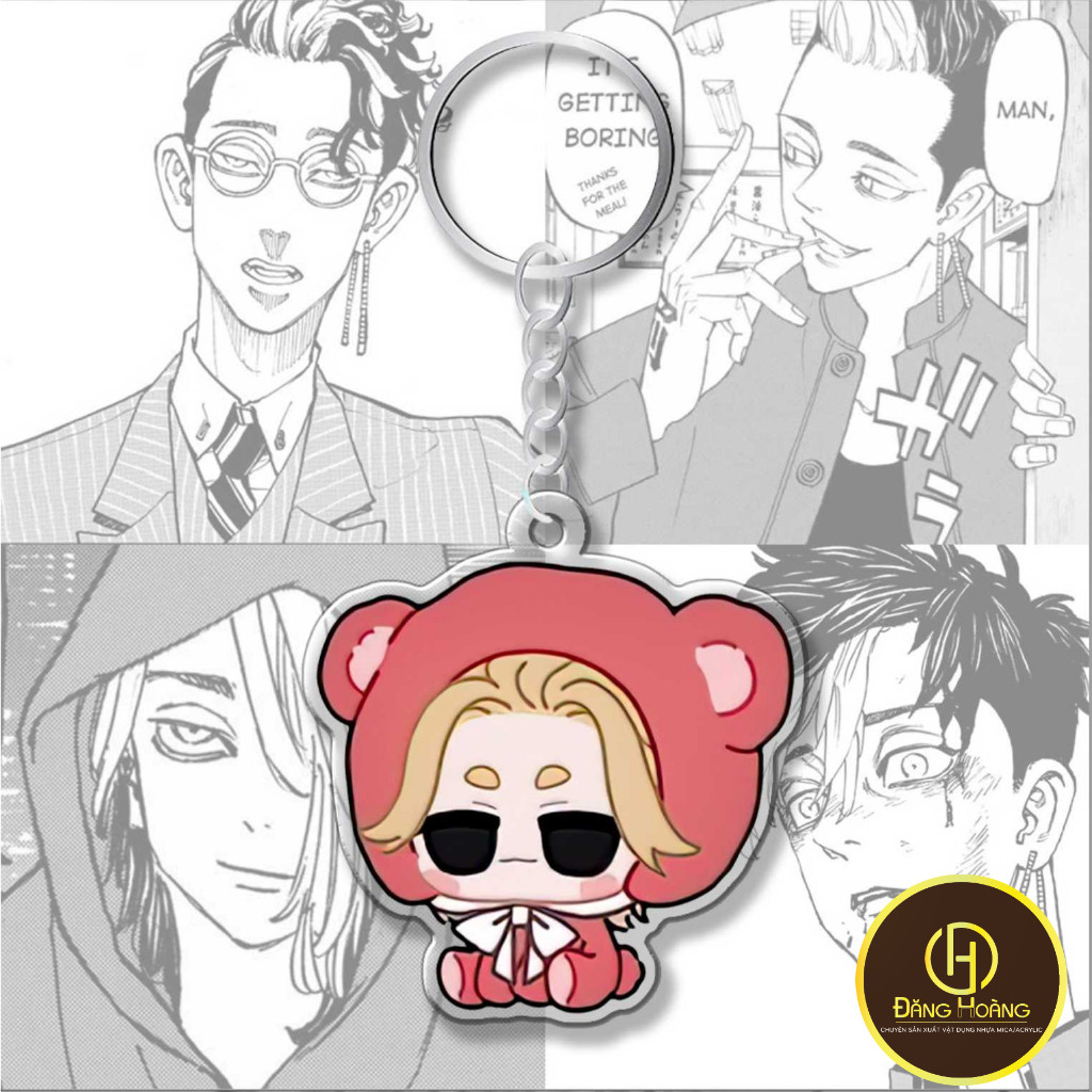 Móc khóa Tokyo Revengers Chibi Gấu bông dễ thương nhân vật Mikey Izana Ran Rindou-DH