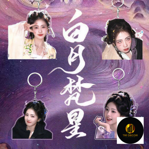 Bạch Nguyệt Phạm Tinh Bạch Lộc Ngao Thụy Bằng Moonlight Mystique Bai Lu Ao Ruipeng Móc khóa hai mặt