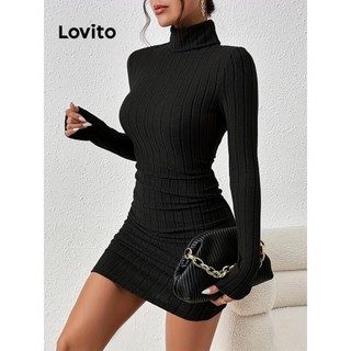 Đầm Lovito cơ bản màu trơn thời trang thường ngày cho nữ LNL67183
