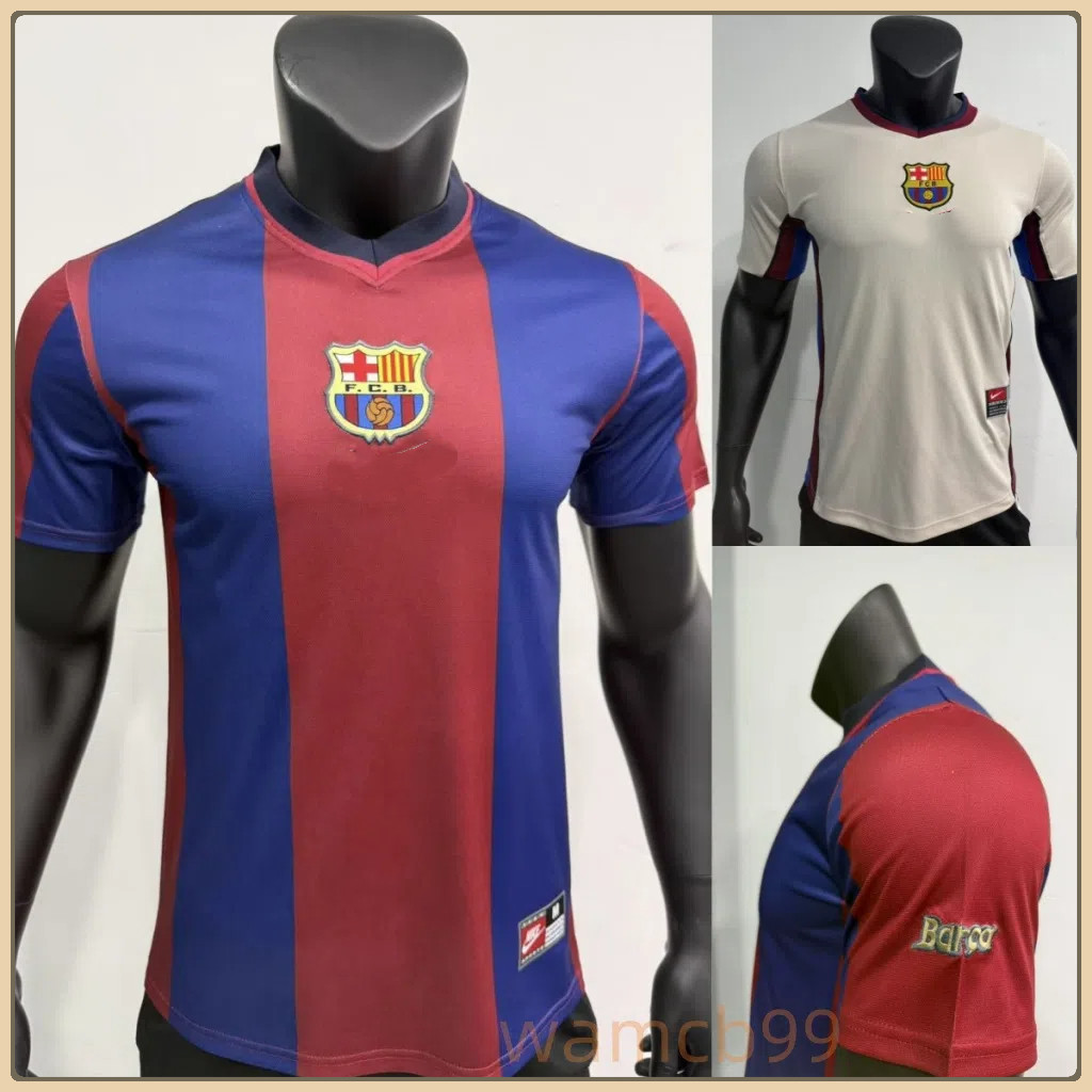 Áo bóng đá sân khách mùa giải 1998 / 99 Barcelona Jersey Retro