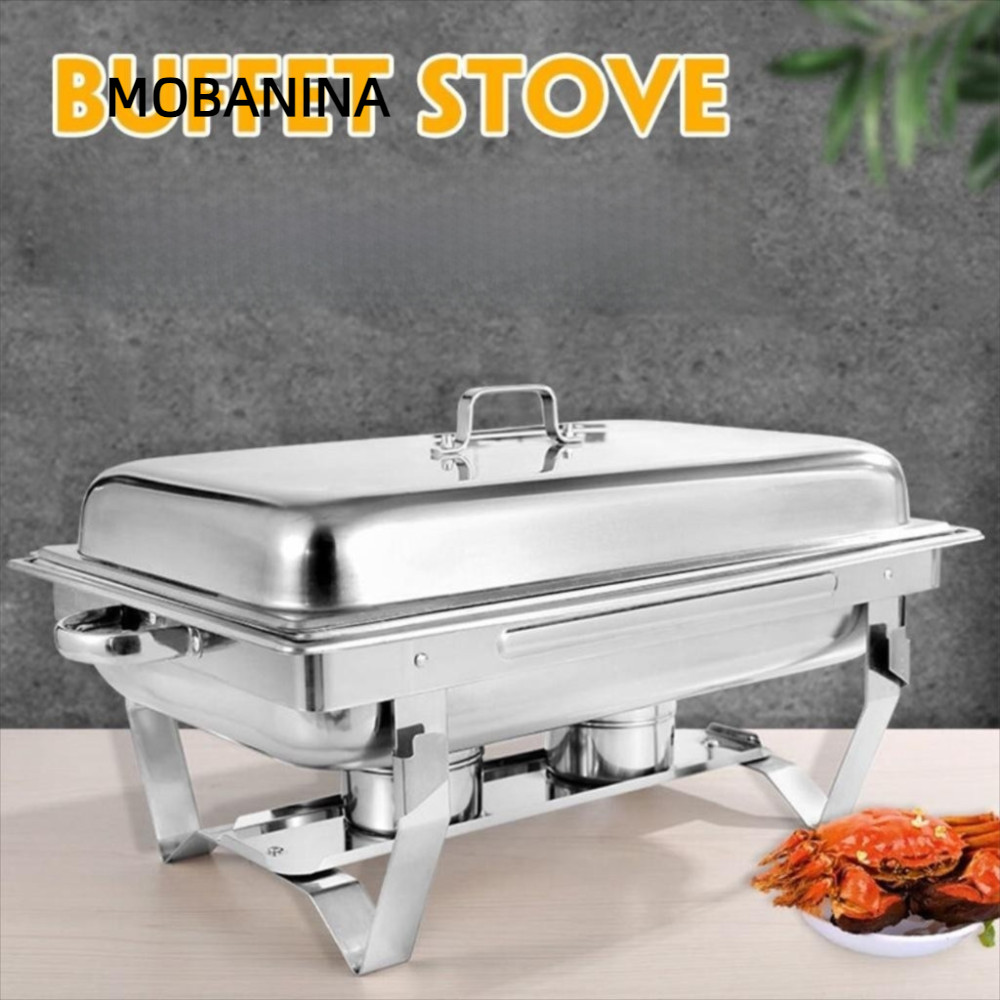 MOBANINA Buffet Chafing Dish, Máy hâm nóng thức ăn tự chọn đa chức năng hình chữ nhật, Có thể gập lại bền bỉ Dung tích lớn 1 / 2 / 3 Lưới Buffet Bếp