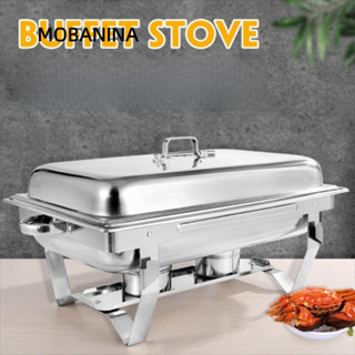 MOBANINA Buffet Chafing Dish, Máy hâm nóng thức ăn tự chọn đa chức năng hình chữ nhật, Có thể gập lại bền bỉ Dung tích lớn 1 / 2 / 3 Lưới Buffet Bếp