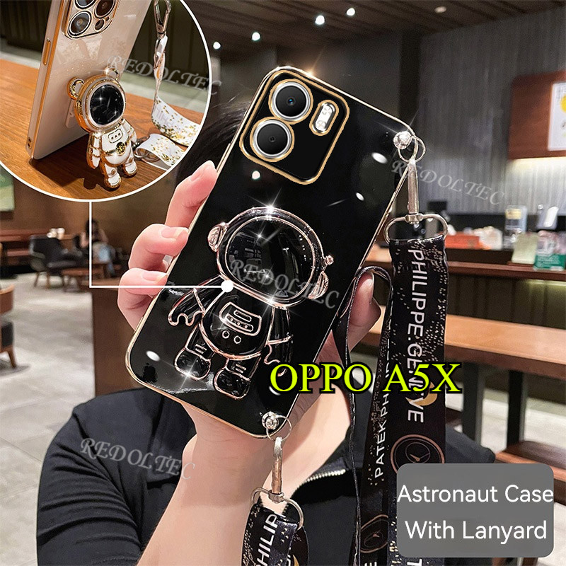 Ốp lưng OPPO A5X 4G 2025 Thời trang mới Vỏ điện thoại mạ điện 6D dễ thương OPPO A5 X A5X Có giá đỡ p