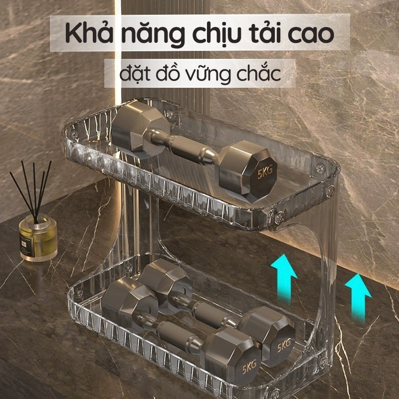 [SẴN] Kệ Đựng Mỹ Phẩm 2 Tầng Nhựa Mica Trong Suốt, Kệ Để Đồ Nhà Tắm Để Bàn Trang Điểm Sang Trọng | BigBuy360 - bigbuy360.vn