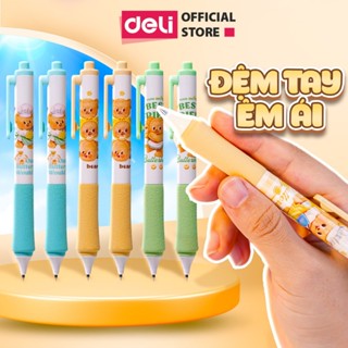 Bút Gel Bút Bi Nước Butter Bear Deli Dễ Thương Viết Trơn Tru Có Đệm Tay Êm Ái Mực Đen Ngòi 0.5mm