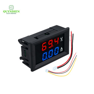 Đồng Hồ Đo Điện Áp Và Dòng Điện DC Hiển Thị Kép 0-100V 10A Led hiển thị màu xanh đỏ - Linh Kiện Quỳnh Diễn