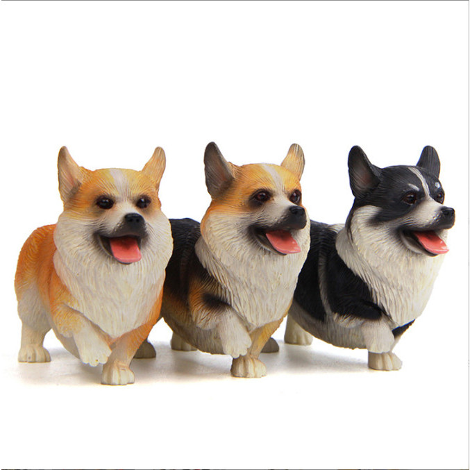 Mô hình tượng chó corgi dễ thương decor bàn học meomeomeo6686