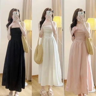  Váy cúp ngực Lou dress đầm 2 dây đũi gân sóng dáng dài phong cách tiểu thư - V4548 Nữ Women 