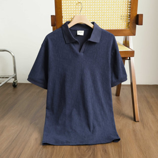  Áo Polo OTIS STAR sớ vải vân gỗ cổ áo chữ V Form Regular Fit chất vải co giãn thoải mái. 240gsm 
