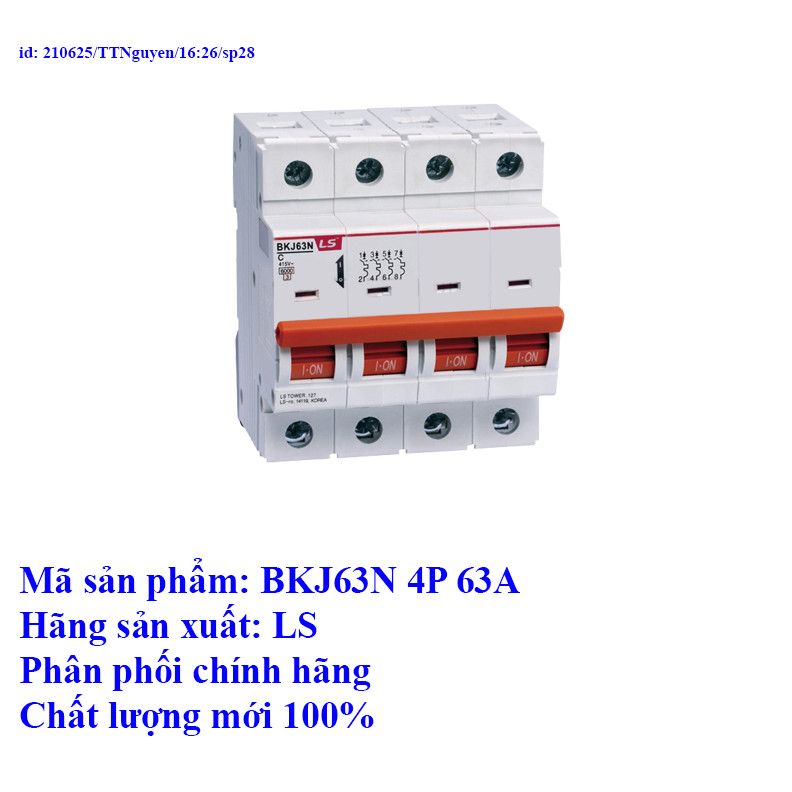 Cầu dao tự động BKJ63N 4P 63A
