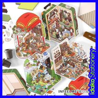  Idako  Dòng mở đầu hôm nay  Vol.06 Nhãn dán cảnh quan 3D ba chiều Sổ tay Nhãn dán trang trí tự làm SS269 