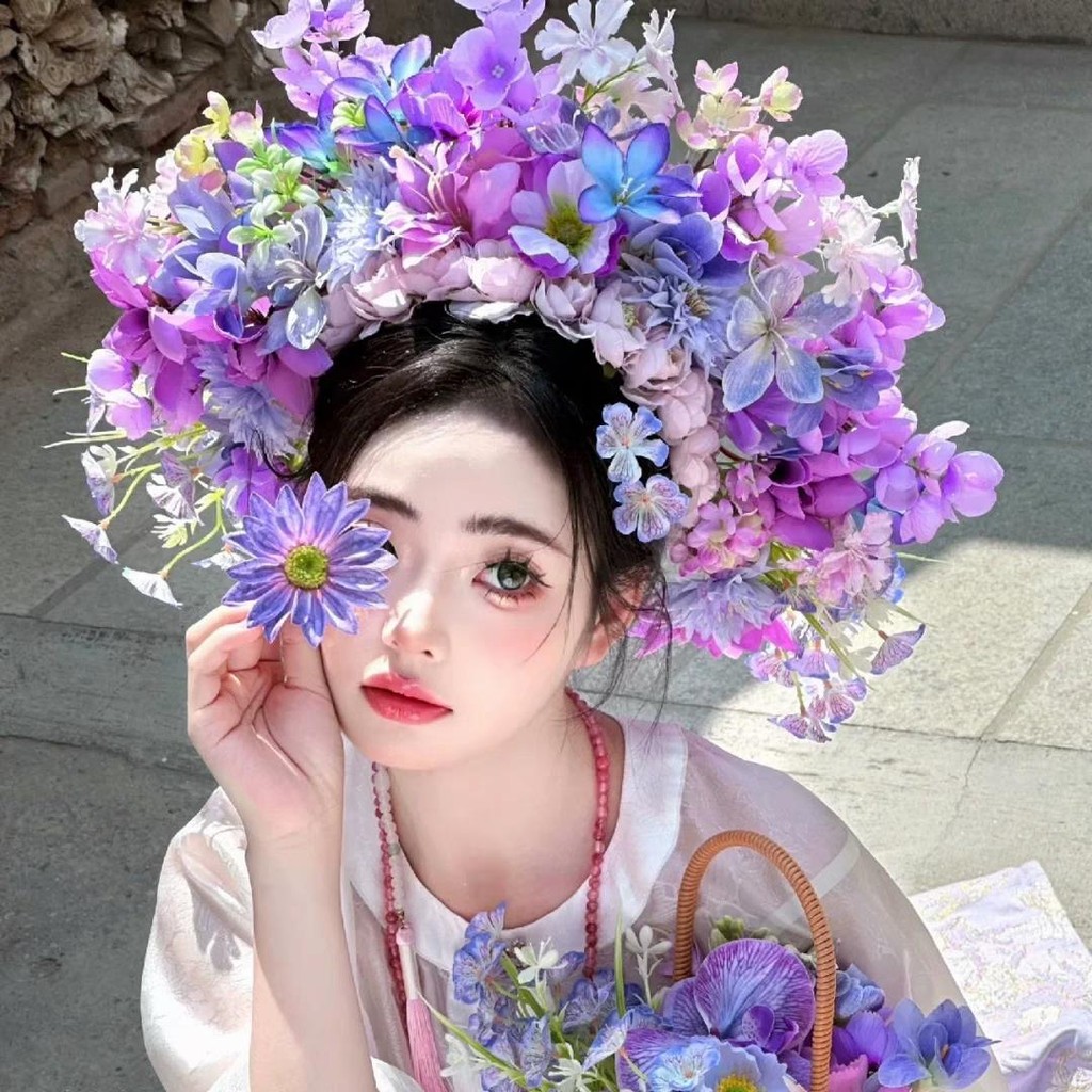 Quan Châu Nữ Mũ Đội Đầu Dân Tộc Khiêu Vũ Nghệ Thuật Phụ Kiện Mô Phỏng Hoa Kẹp Tóc Hoa Chu Vi Kẹp Tóc