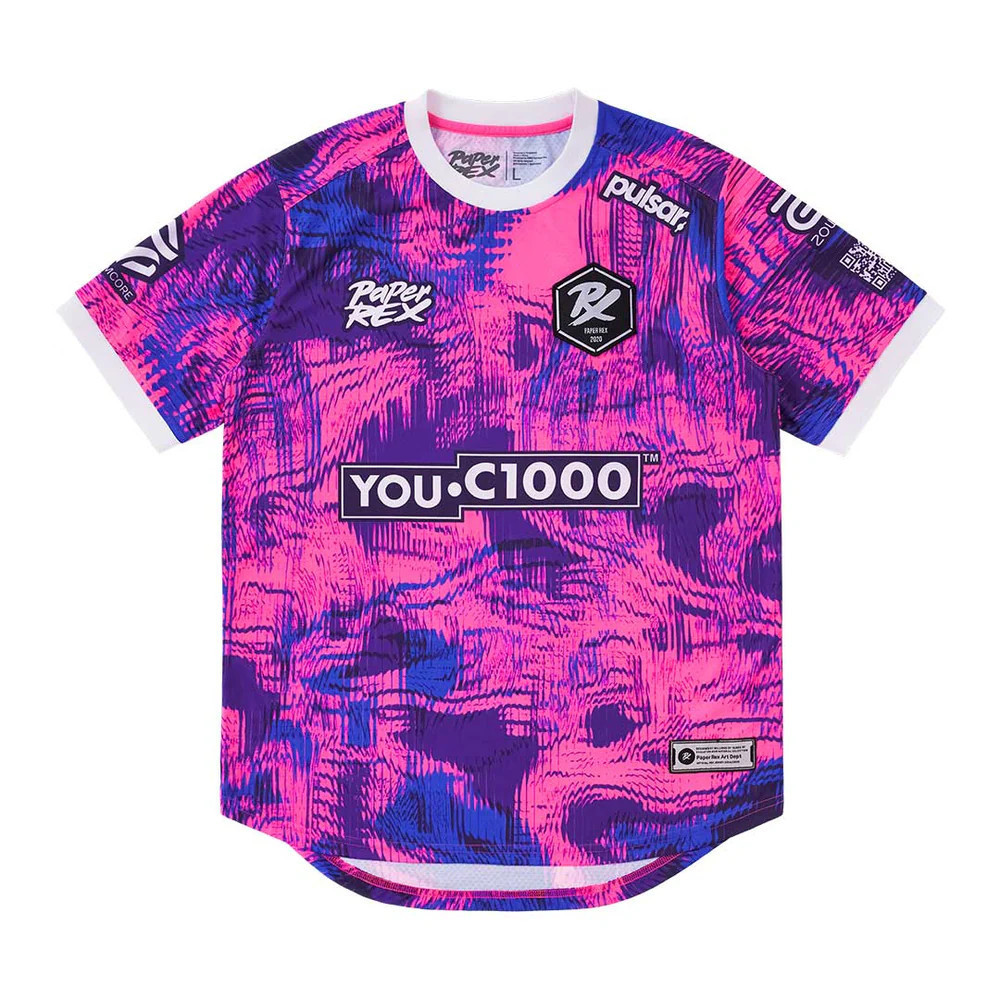 PRX Team Official 2025 Jersey DinoGlitch Design - Áo thun thể thao điện tử VALORANT Nam (In 3D / Thă