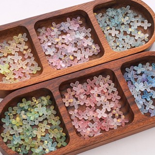 80 cái/gói hạt acrylic hình hoa osmanthus 4 chân, phụ kiện DIY làm khuyên tai và trang sức