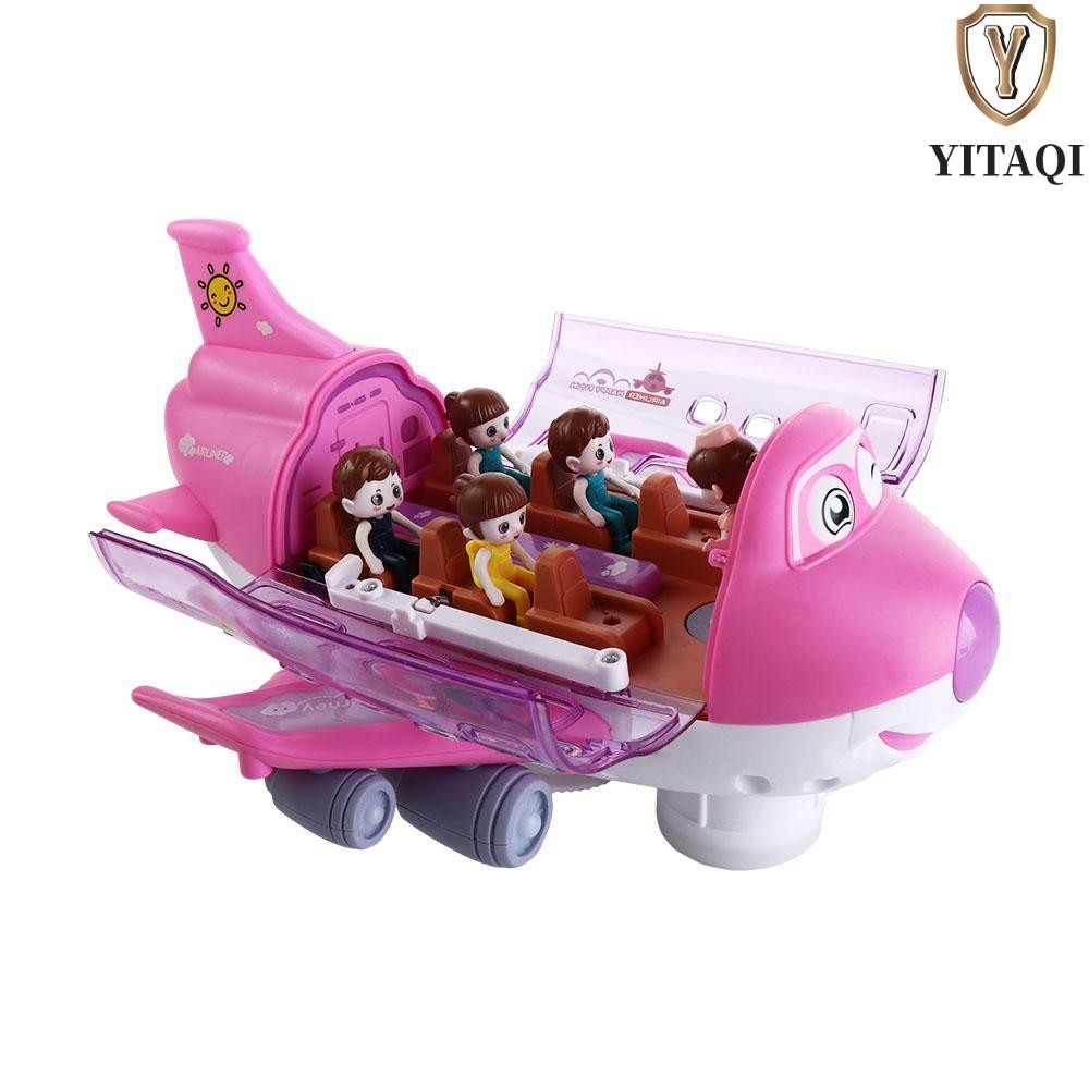 Đèn LED YITAQI Đồ chơi máy bay âm nhạc, Đồ chơi điện Mô hình máy bay LED màu xanh / hồng, Máy bay mô