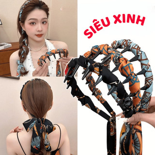 Băng Đô Bện Tóc, Bờm Cài Tóc Nữ Tết Dây Lụa Cao Cấp Tạo Nhiều Kiểu Hoạ Tiết Sang Chảnh