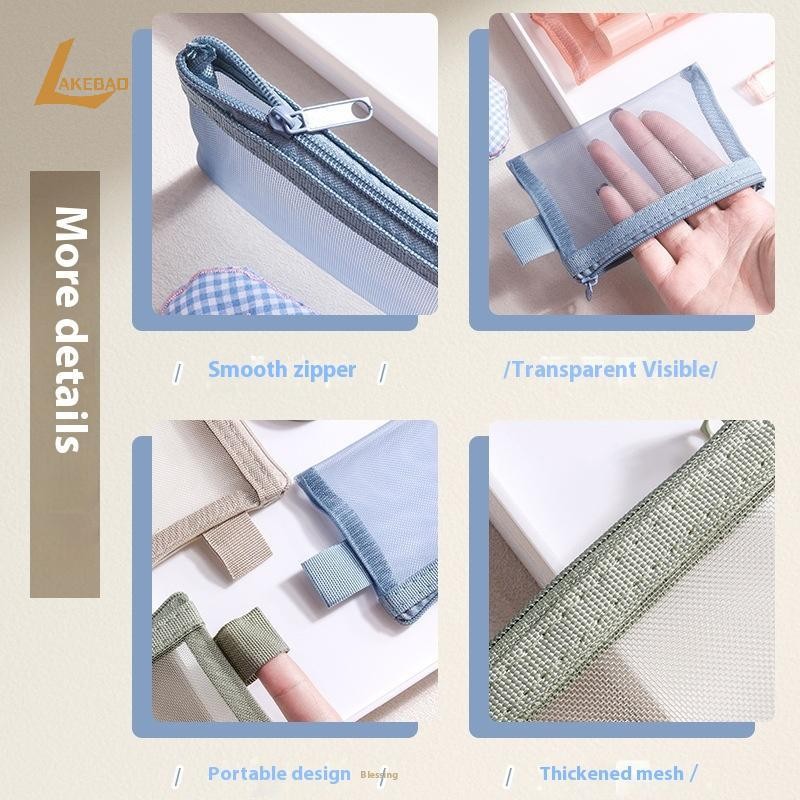 [LAKEBAO] 1 Túi đựng lưới dây kéo di động Ví đựng tiền xu Lưới vuông nhỏ Ví đựng tiền xu Túi đựng đồ du lịch có khóa kéo [MỚI] | BigBuy360 - bigbuy360.vn