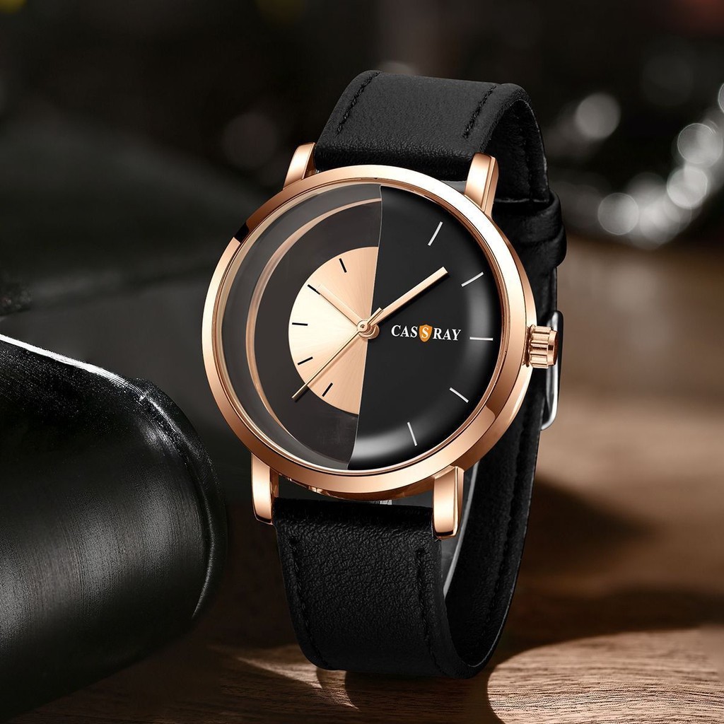 Đồng hồ thời trang đơn giản, đồng hồ quartz rỗng cho cặp đôi, chống nước, phong cách