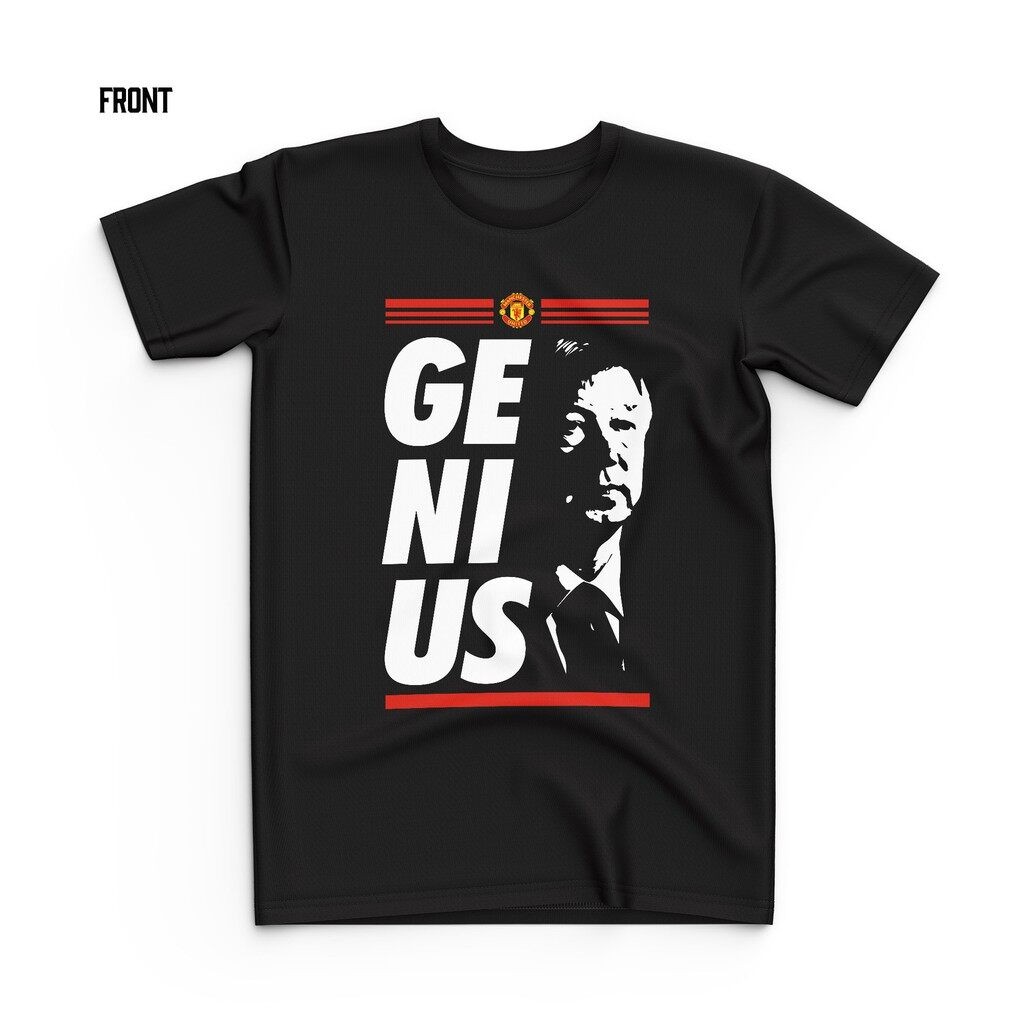 MAN UTD ALEX FERGUSON Áo thun cổ tròn 100% Cotton Unisex Nam Nữ