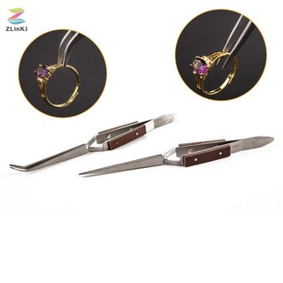 Zlinkj Thép không gỉ Khóa Chữ Thập Nhíp Tự Đóng Trang Sức Hàn Thủ Công Sửa Chữa Mới