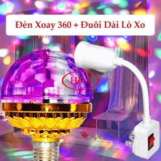 Đèn led xoay 360 độ, 7 màu vũ trường nháy chớp theo nhạc bay phòng sân khấu hiệu ứng, đuôi kiểu xoáy E27