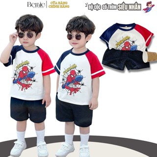 Set bộ siêu nhân người nhện áo thun cotton quần short cho bé trai 1 đến 7 tuổi BERNIE H1024B16