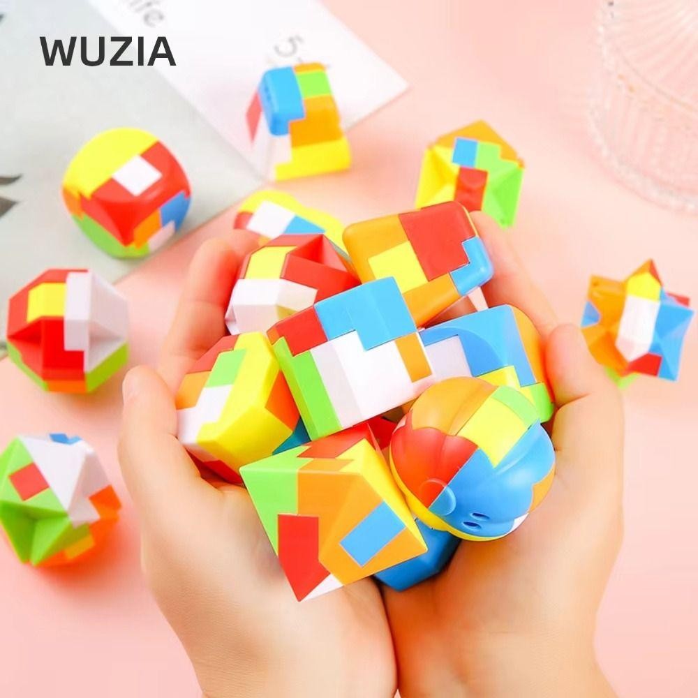 Wuzia Luban Puzzle Magic, Nhựa Antistress Puzzle Luban Lock, Thú vị Brain Teaser Game Luban Lock Set