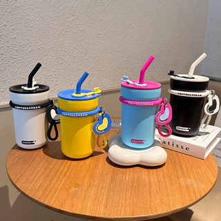 Ly Giữ Nhiệt 580ml NOWRUN Cốc cà phê bằng thép không gỉ 316 Cốc nước di động đơn giản tươi mát có ống hút - B137