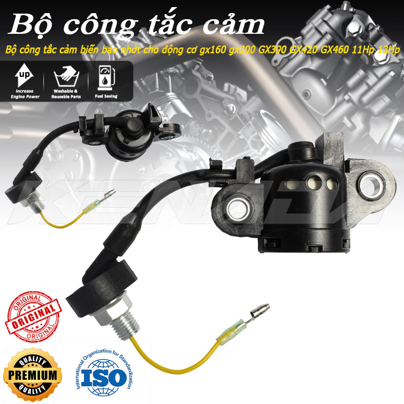 Bộ công tắc cảm biến báo nhớt cho động cơ gx160 gx200 GX390 GX420 GX460  11Hp 13Hp