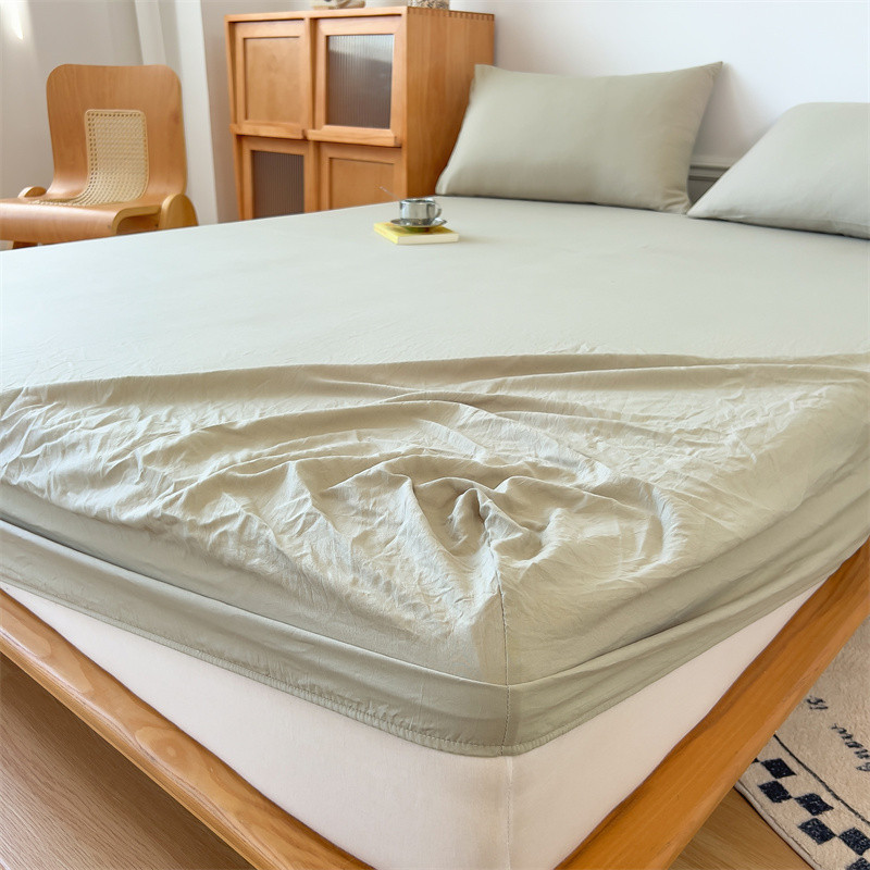 Vỏ Bọc Nệm Cotton Mềm Mịn - Màu Xám/Hồng/Xanh Lá, Size 90x190