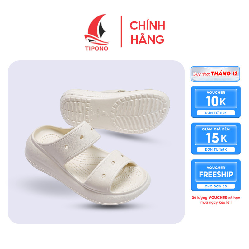 (CHƯA KÈM CHARM) Dép Hai Quai TIPONO Đế Cao - Dép Nữ Êm 7cm Chất Liệu EVA Mềm Nhẹ  DéP Cao Su LM19