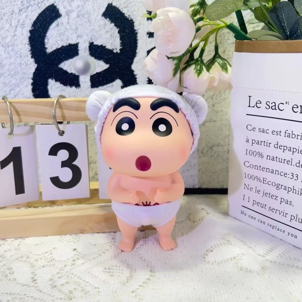 Vui Vẻ Mũ Tắm Crayon Shin-Chan Đồ Trang Trí Phòng Tắm Crayon Shin-Chan Búp Bê Hình Dễ Thương Tắm Voi