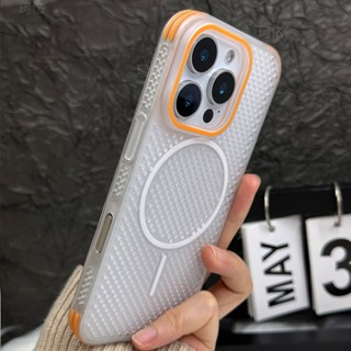 Ốp lưng Acrylic từ tính làm mát siêu mỏng cho iPhone 16 Pro Max 15 14 13 12 Pro Max 14Plus 15Plus 16Plus Tản nhiệt Matte Soft Touch Cover