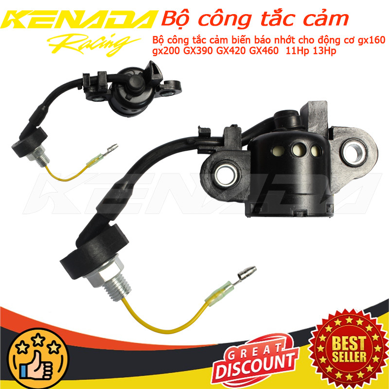 Bộ công tắc cảm biến báo nhớt cho động cơ gx160 gx200 GX390 GX420 GX460  11Hp 13Hp