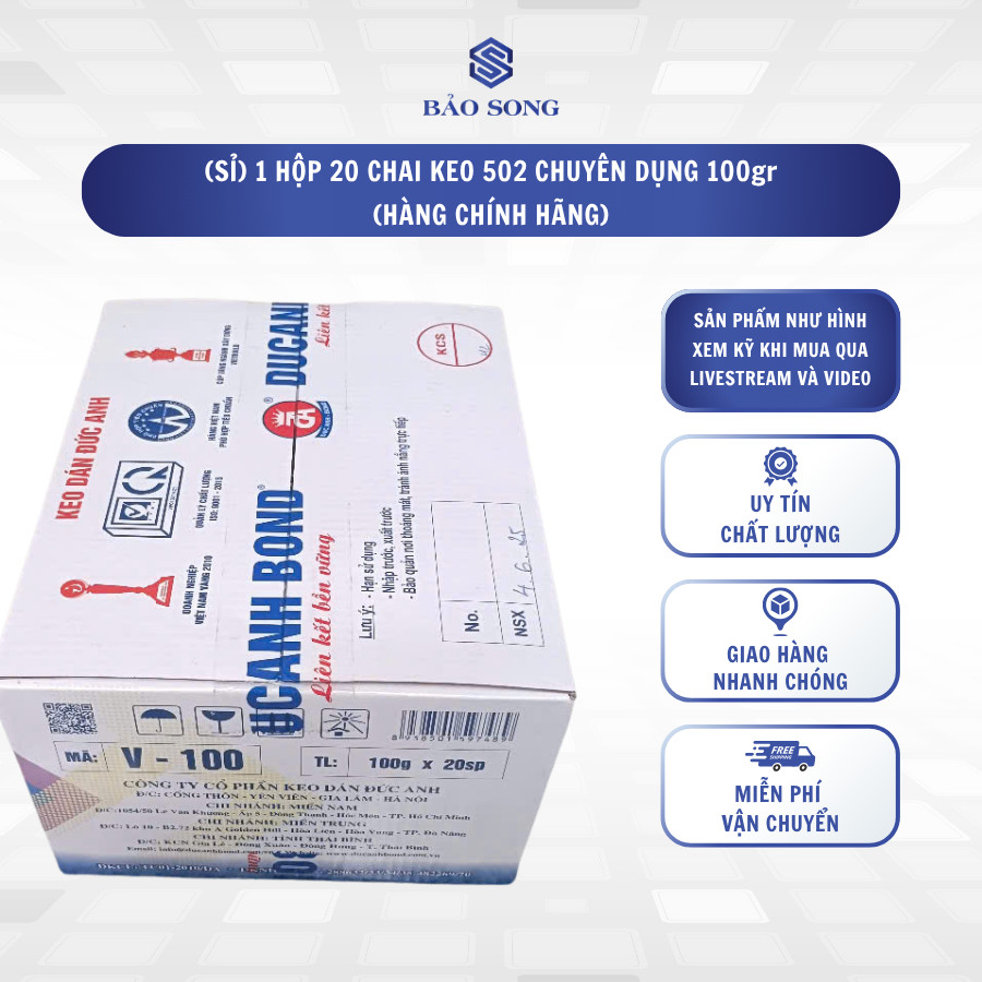 [GIÁ SỈ] 1 HỘP KEO 502 chuyên dụng 100gr/20, 60gr/25, 30gr/50 chai, keo dán sắt 502 chính hãng, keo 