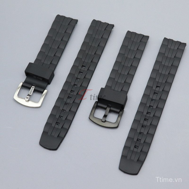 Dây đeo thay thế 22mm cho Edifice EF-550 EF-523 - Dây đeo cao su đen cho đồng hồ nam EF550 EF523
