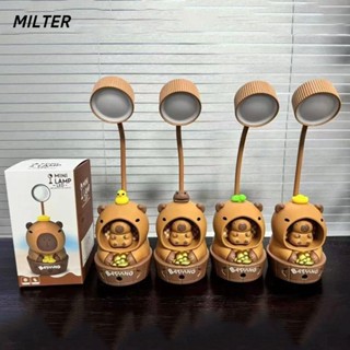  Đèn bàn LED MILTER Đèn Capybara sạc USB ABS Bảo vệ mắt dễ thương với máy mài bút chì Đèn ngủ học sinh 