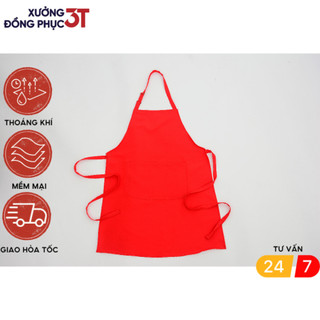 Tạp dề nội trợ, tạp dề phục vụ cao cấp 3T UNIFORM, Vải kaki dày có nút điều chỉnh độ dài thoải mái
