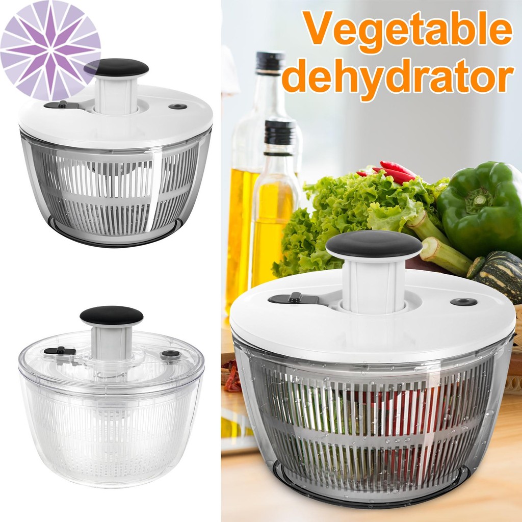 Salad Spinner Máy Sấy Rau Củ Trong Suốt Spinner Có Nắp Máy Sấy Salad Thực Tế Dung Tích Lớn Salad Rây