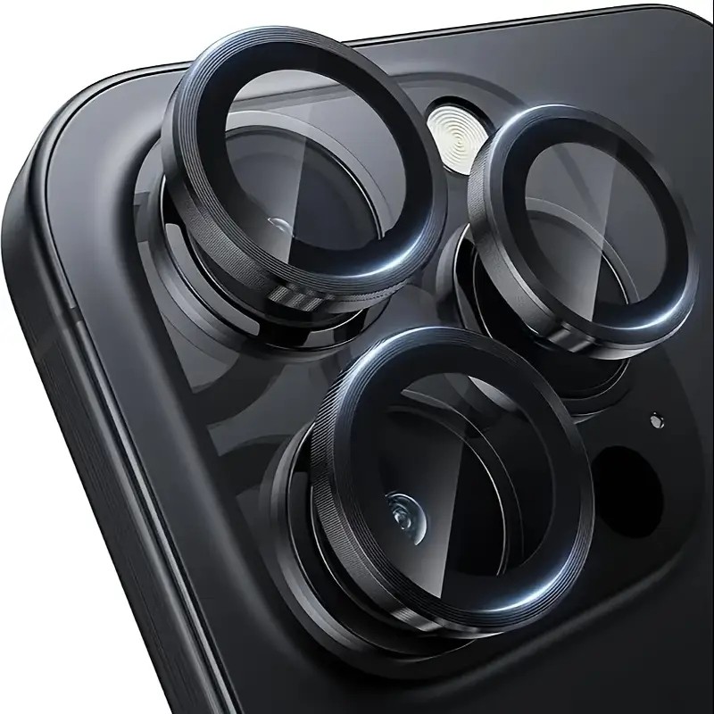 Iphone15 15Pro 15ProMax 15Plus 1 Bộ Kim Loại Chất Lượng Cao Hợp Kim Nhôm Ống Kính Máy Ảnh Kính Cường