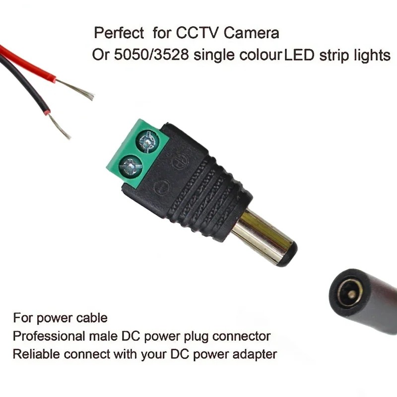 Jack nguồn DC vít vặn, Jack nguồn DC Đực, Jack nguồn DC cái