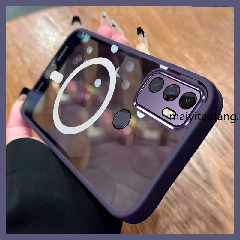 Ốp Lưng Cho OPPO A53 2020 Đế Gương Chống Sốc Mạ Chống Rơi Vỏ Điện Thoại Mềm Có Bảo Vệ Ống Kính Máy Ả