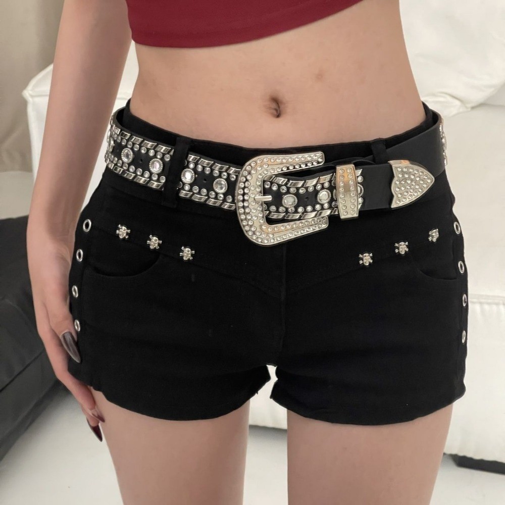 RICH-THEY Quần Short Cạp Trễ Nữ Quần Short Denim Thời Trang Mới Cho Mùa Hè | BigBuy360 - bigbuy360.vn