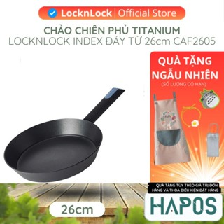 Chảo LocknLock Index Titanium chống dính Chính hãng size lớn 26cm, cao cấp đáy từ, có móc treo CAF2605 - HAPOS OFFICIAL