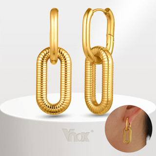  Vnox Hợp Thời Trang Vòng Hình Chữ U Bông Tai Nữ Vàng 18K Thép Không Gỉ Chunky Vòng Bông Tai Trang Sức 